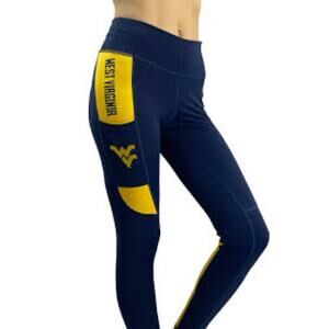 Bend West Virginia Mountaineers Navy Pocket Leggings Women’s Size L - NWT